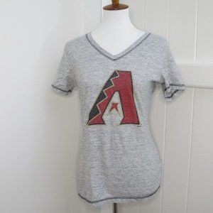 MLB | Arizona Diamondbacks Genuine Merchandise V-Neck Cotton Shirt Heather Gray